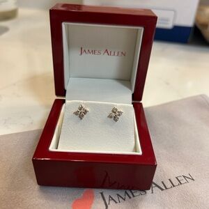 14k gold blossom earrings with lab grown diamonds